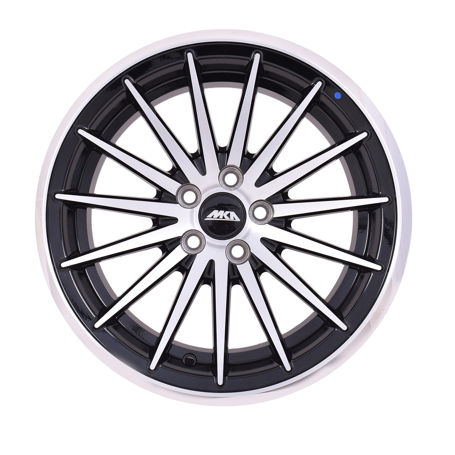 Uno Minda W1D083-000M00 Wonder Alloy Wheel 16 Inch, Diamond Cut, Black Machined, 5 Holes